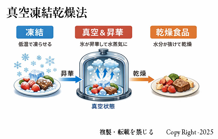 フリーズドライの原理　真空凍結乾燥法の原理