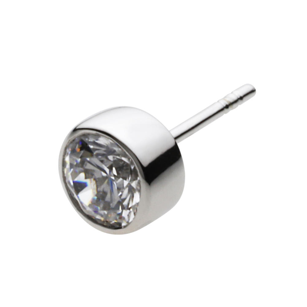 cenote e0357 【シルバーアクセサリー】 ストーンシンプルピアス ホワイトジルコニア