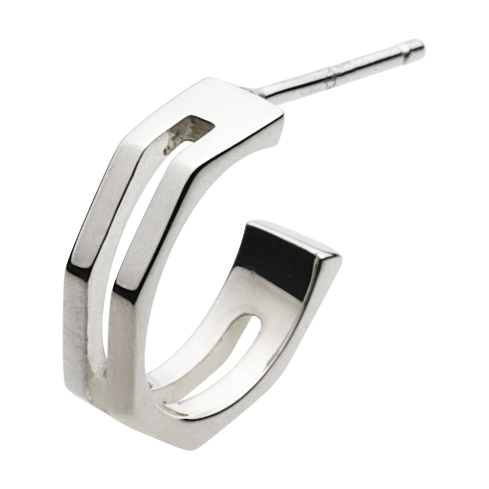 cenote e0399 【シルバーアクセサリー】 シンプルポリゴンフープピアス