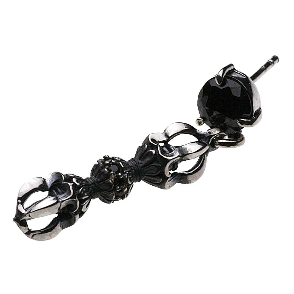 cenote e0436 【シルバーアクセサリー】 ドルジェピアス ブラックジルコニア