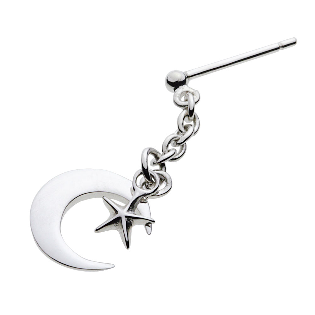 cenote e0441 【シルバーアクセサリー】 星三日月ピアス