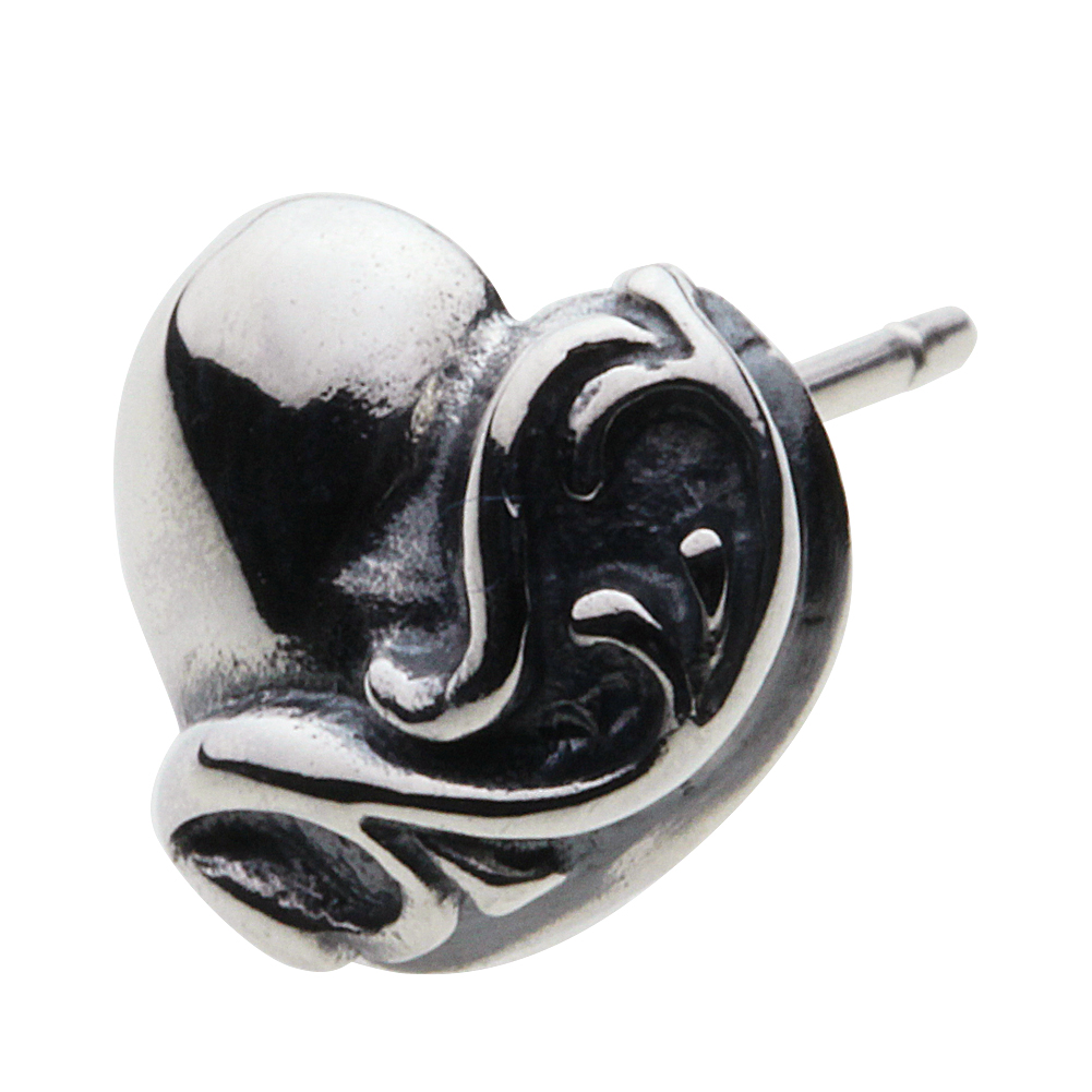 cenote e0442 【シルバーアクセサリー】 唐草ハートピアス