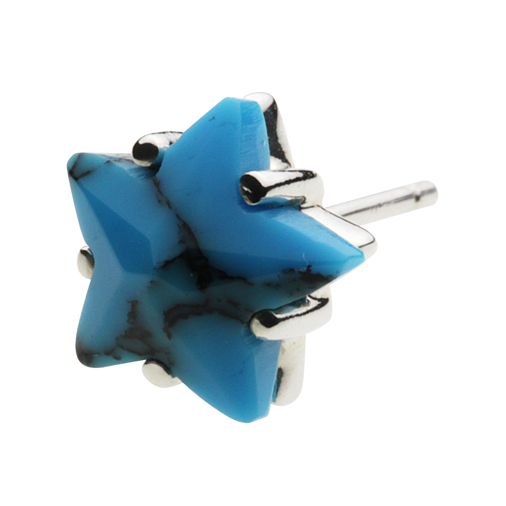 cenote e0490tq 【シルバーアクセサリー】 ストーンスターピアス ブルーターコイズ