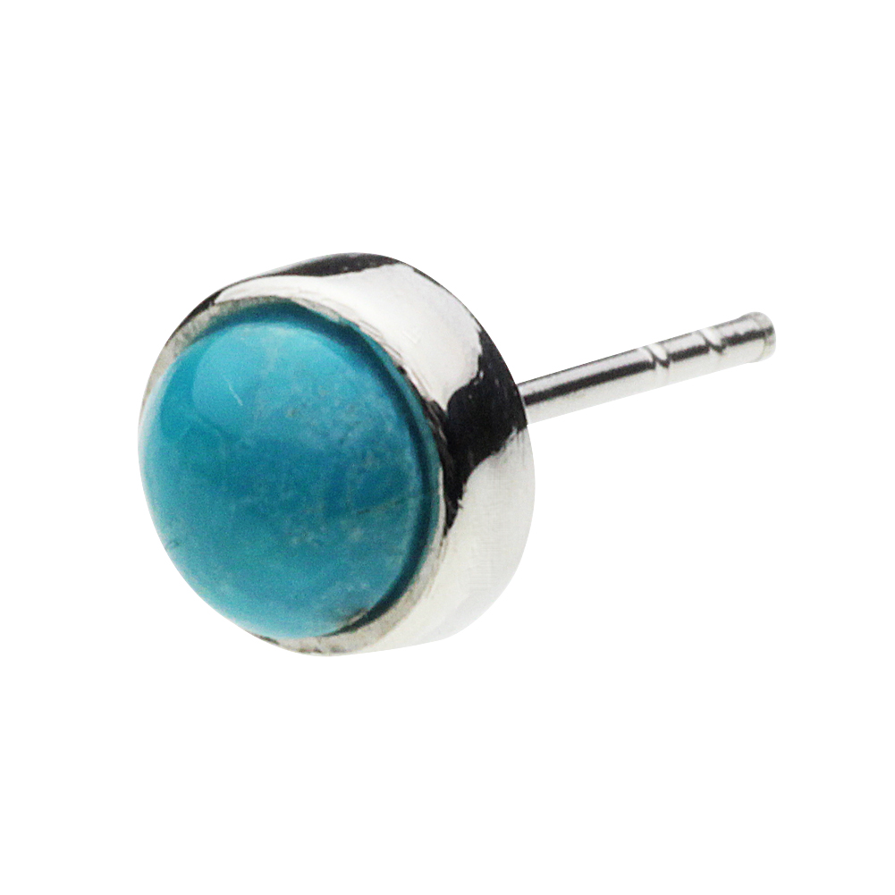 cenote e0512tq 【シルバーアクセサリー】 ストーンスタッズピアス ブルーターコイズ