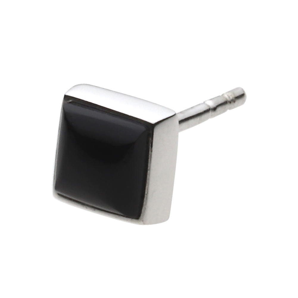 cenote e0545 【シルバーアクセサリー】 スクエアストーンピアス オニキス