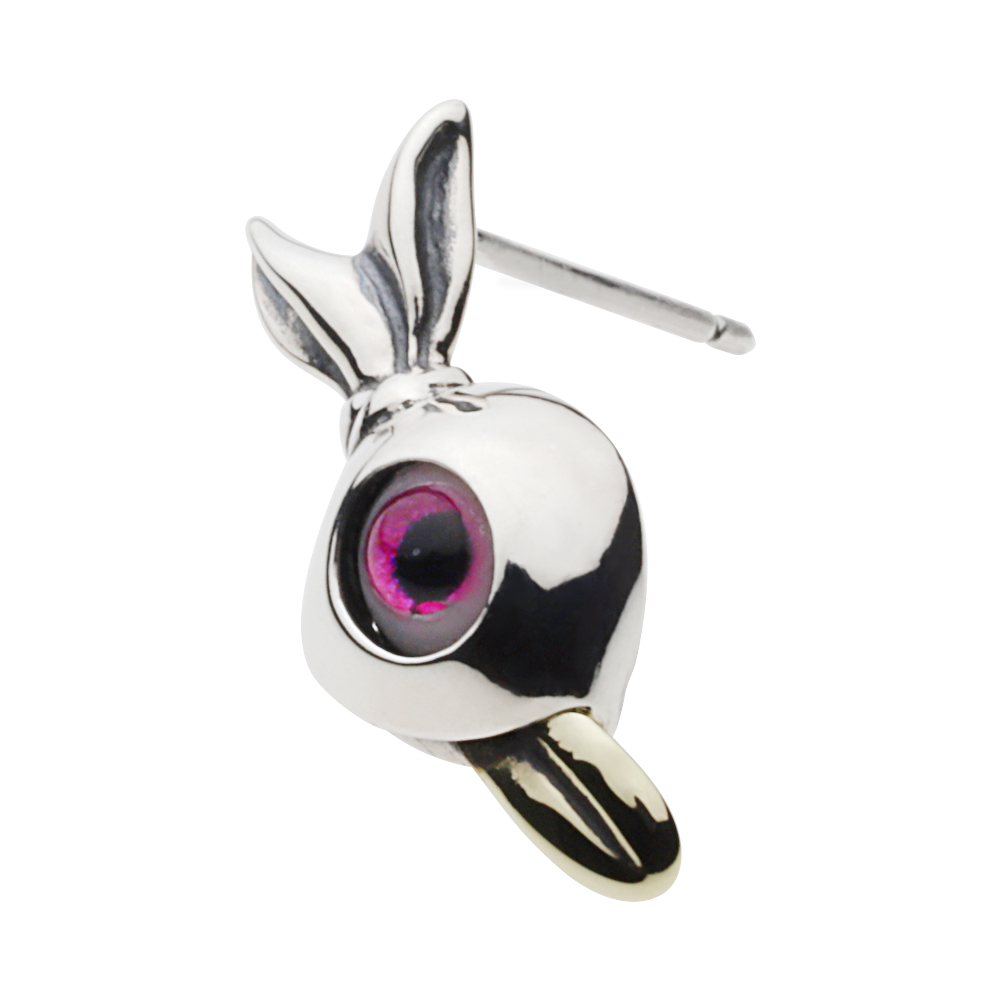 cenote e0654p 【シルバーアクセサリー】 一つ目 うさぎ ピンク ピアス