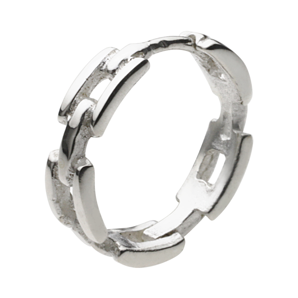 cenote e0668 【シルバーアクセサリー】スクエアチェーン フープ ピアス