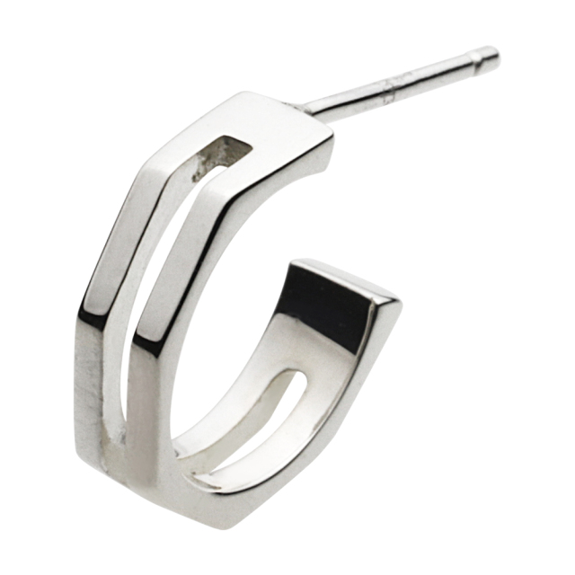 cenote e0399 【シルバーアクセサリー】 シンプルポリゴンフープピアス