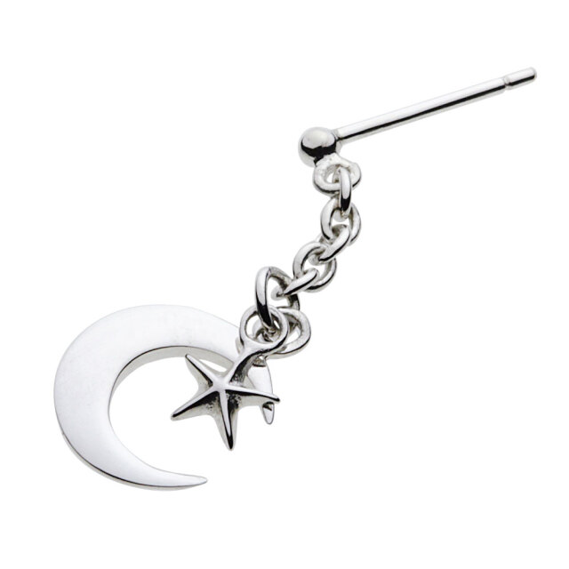 cenote e0441 【シルバーアクセサリー】 星三日月ピアス