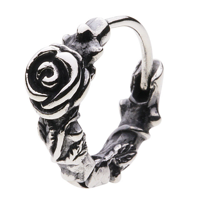cenote e0458 【シルバーアクセサリー】 薔薇フープピアス