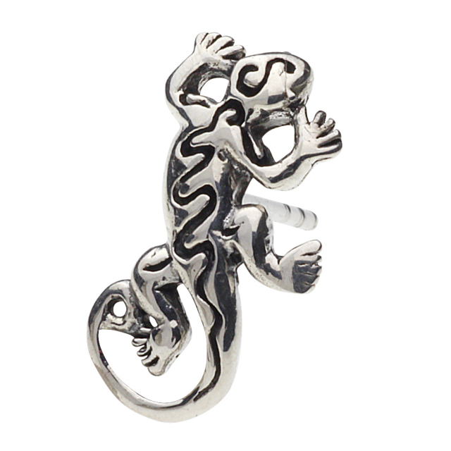 cenote e0463 【シルバーアクセサリー】 トライバルトカゲピアス