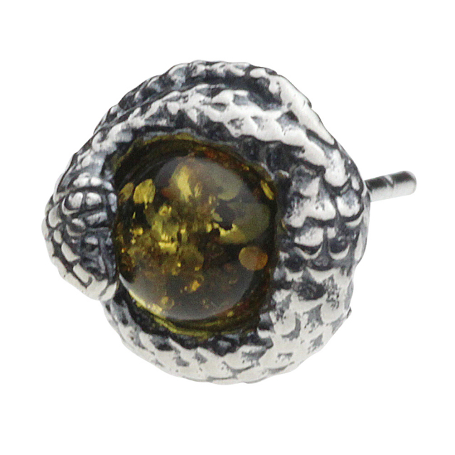 cenote e0464 【シルバーアクセサリー】 ストーンスネークピアス グリーンガーネット