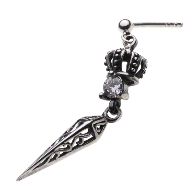 cenote e0472 【シルバーアクセサリー】 クラウンダガーピアス ホワイトジルコニア