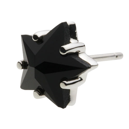 cenote e0490 【シルバーアクセサリー】 ストーンスターピアス オニキス