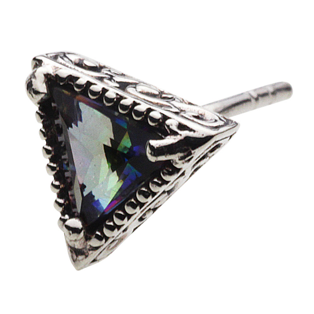 Cenote E0501 シルバーアクセサリー デルタストーンピアス ミスティッククォーツ