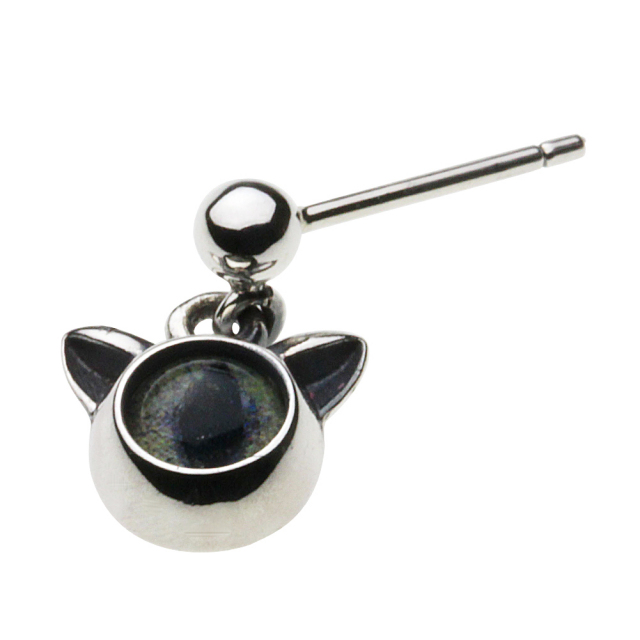 cenote e0521c 【シルバーアクセサリー】 目玉ネコピアス リザード