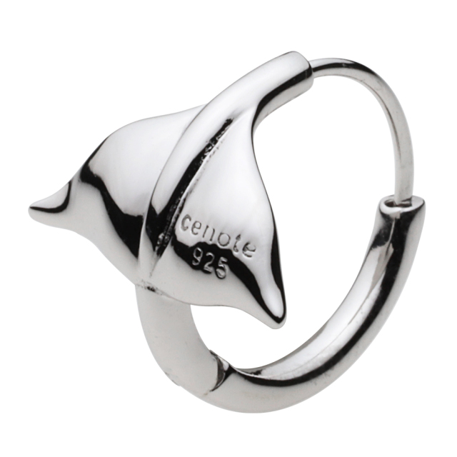 cenote e0590 【シルバーアクセサリー】 テールフィンフープピアス