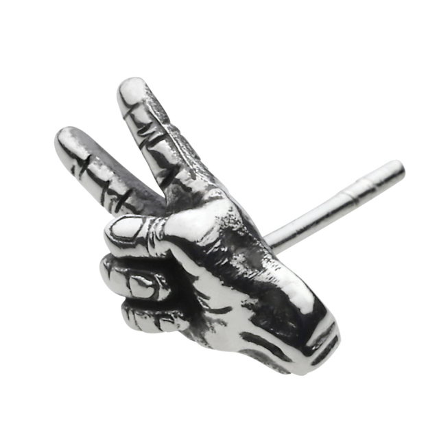 cenote e0596 【シルバーアクセサリー】 ピースサインハンドピアス