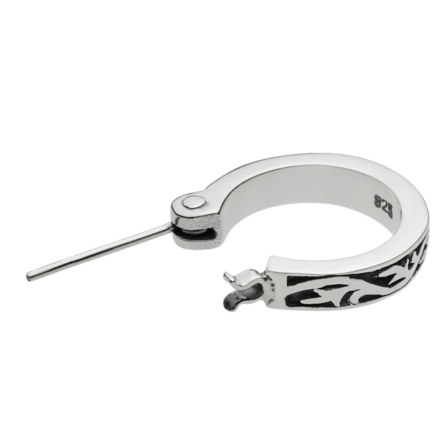 cenote e0600 【シルバーアクセサリー】 トライバルフープピアス