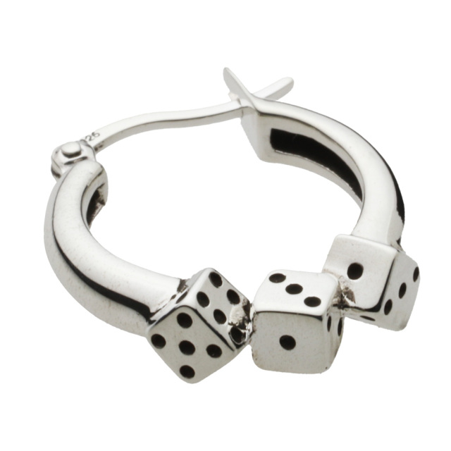 cenote e0652 【シルバーアクセサリー】 サイコロ フープピアス