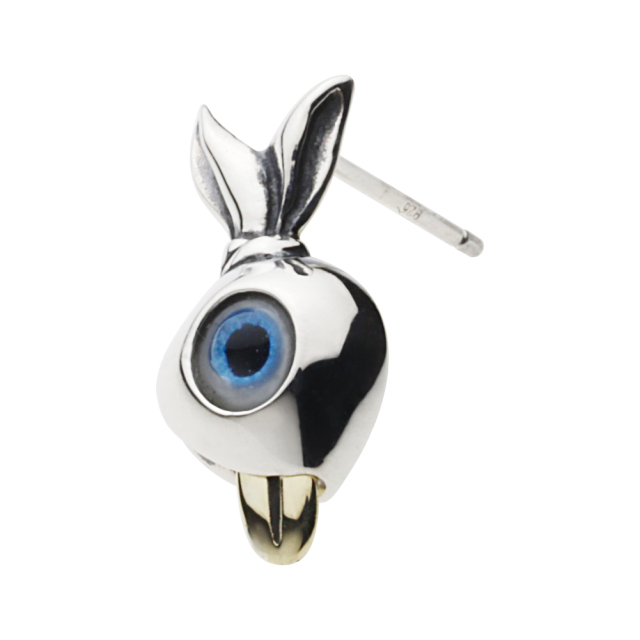 cenote e0654b【シルバーアクセサリー】一つ目 うさぎ ブルー ピアス