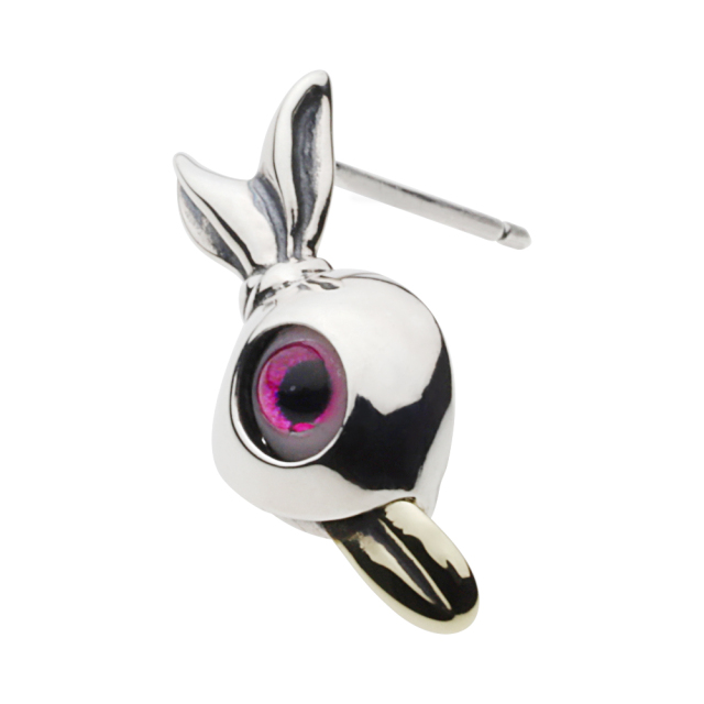 cenote e0654p 【シルバーアクセサリー】 一つ目 うさぎ ピンク ピアス