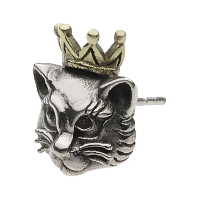 cenote e0658 【シルバーアクセサリー】 猫 クラウン ピアス