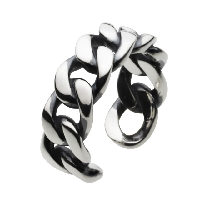 cenote e2089 【シルバーアクセサリー】 2面カット喜平チェーンシルバーイヤーカフ