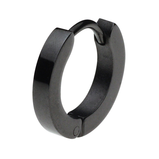 cenote e5003 【ステンレスアクセサリー】 ブラックフープピアス