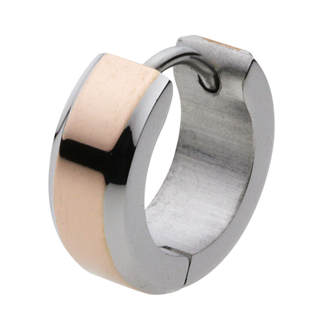 Cenote E5007 ステンレスアクセサリー ピンクラインフープピアス