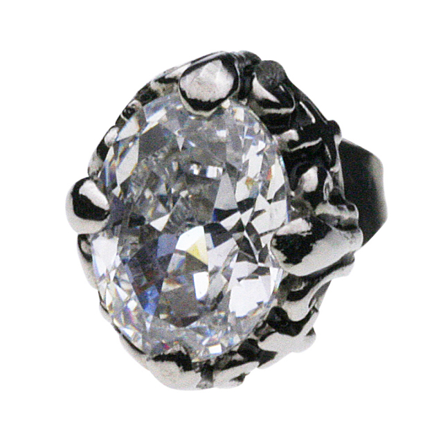 cenote e5008 【ステンレスアクセサリー】 オーバルゴシックピアス ホワイトジルコニア