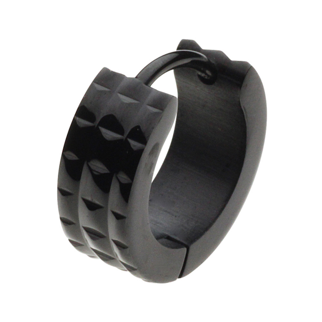 cenote e5015k 【ステンレスアクセサリー】 スタッズフープピアス ブラック