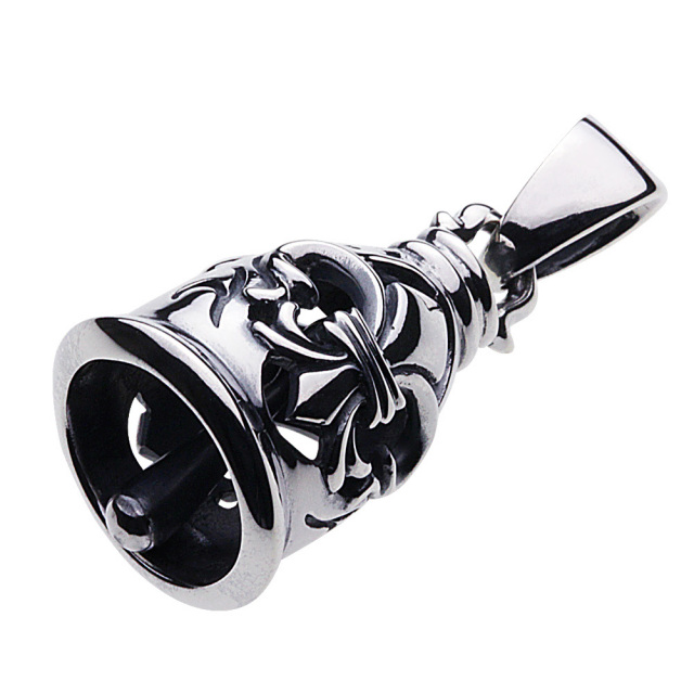 cenote p0482 【シルバーアクセサリー】 百合の紋章スイングベルペンダント