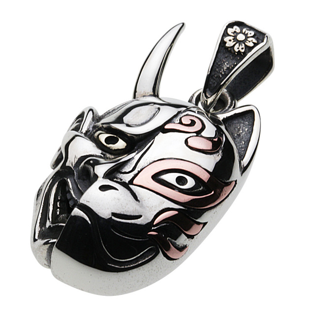 cenote p0628 【シルバーアクセサリー】 和柄 般若天狐面ペンダント