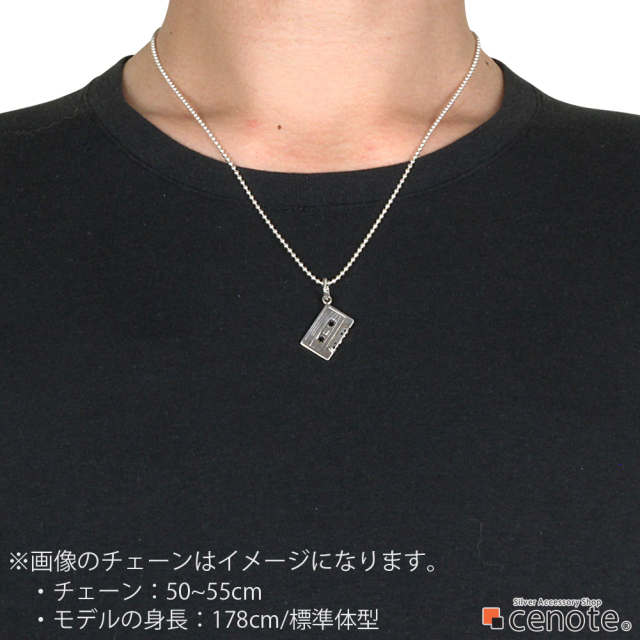 cenote p0675 【シルバーアクセサリー】 カセットテープペンダント
