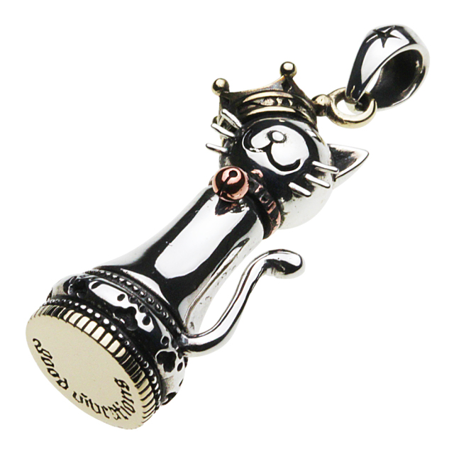 cenote p0685 【シルバーアクセサリー】 チェックメイト猫ペンダント