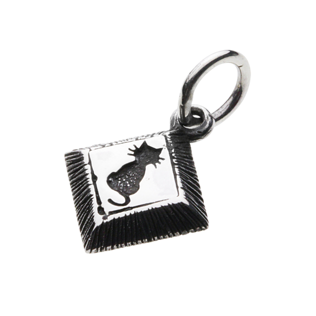 cenote p0717 【シルバーアクセサリー】 キャットシルエット菱形ペンダント