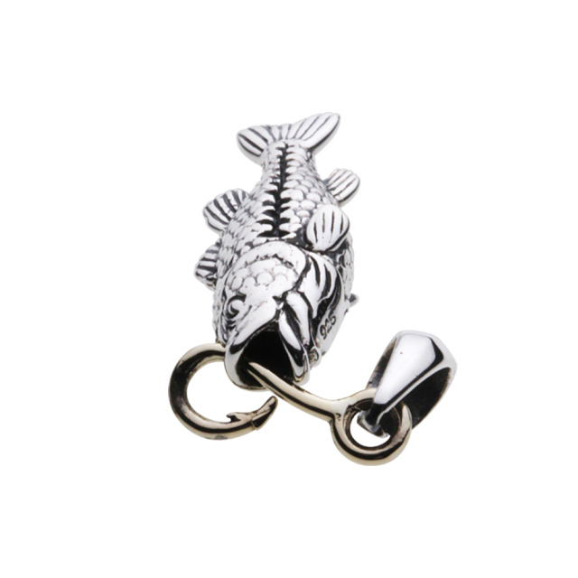 cenote p0730 【シルバーアクセサリー】 ブラックバス一本釣りペンダント