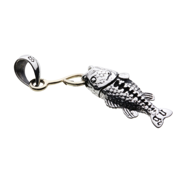 cenote p0730 【シルバーアクセサリー】 ブラックバス一本釣りペンダント