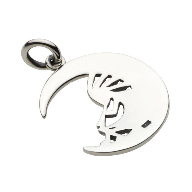 cenote p0757 【シルバーアクセサリー】 ココペリ 月 赤サンゴ