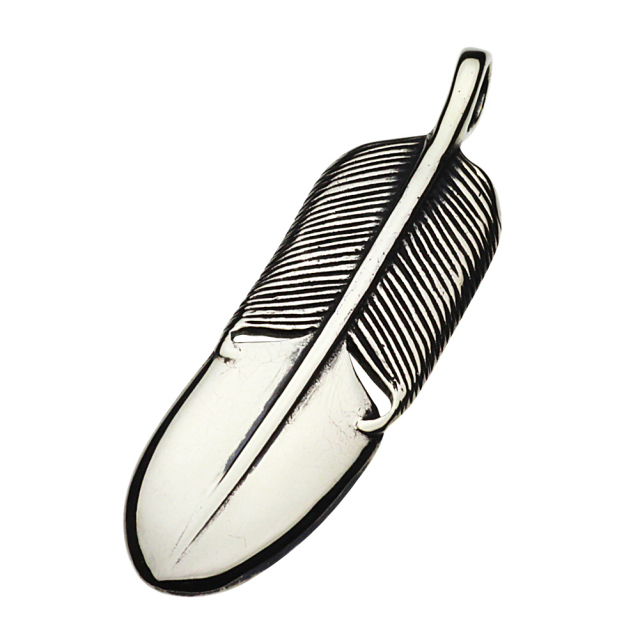 cenote p3004 【ホワイトメタルアクセサリー】 ネイティブフェザーペンダント