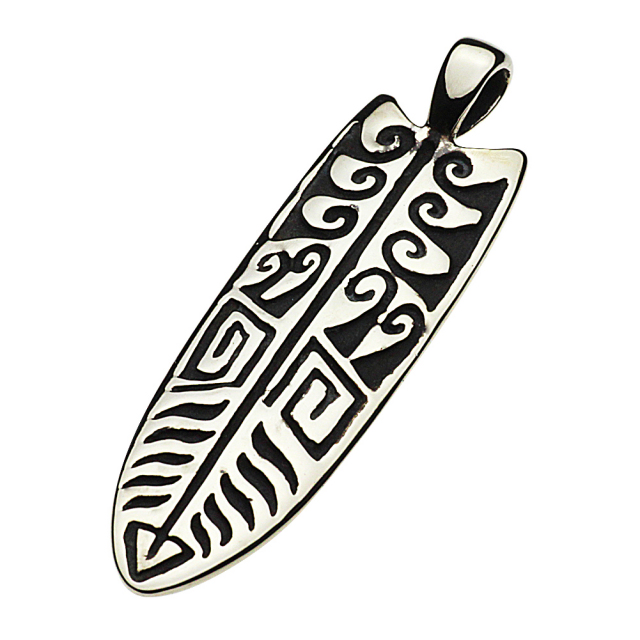 cenote p3006 【ホワイトメタルアクセサリー】 ネイティブフェザーペンダント