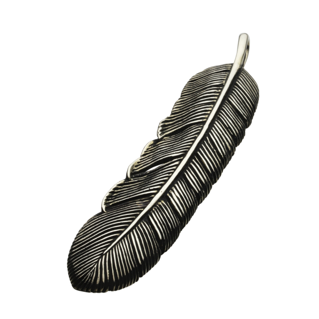 cenote p3020 【ホワイトメタルアクセサリー】 ネイティブフェザーペンダント