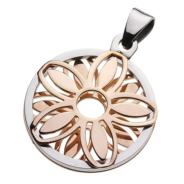 cenote p5023p 【ステンレスアクセサリー】 フラワーペンダント ピンク