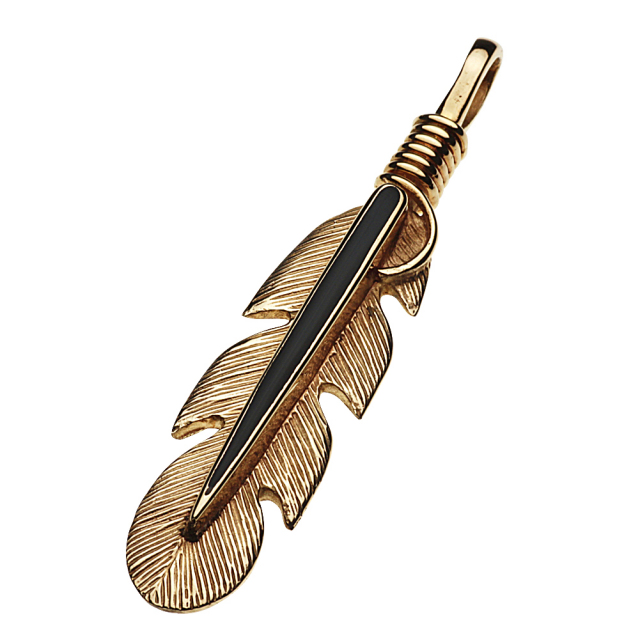 cenote p7005 【ブラスアクセサリー】 真鍮ネイティブフェザーペンダント