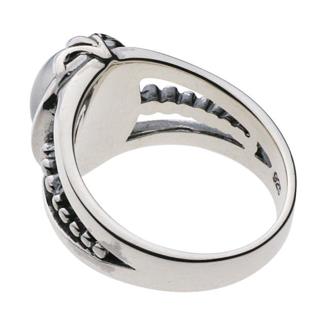 cenote r0227 【シルバーアクセサリー】 百合の紋章ストーンリング
