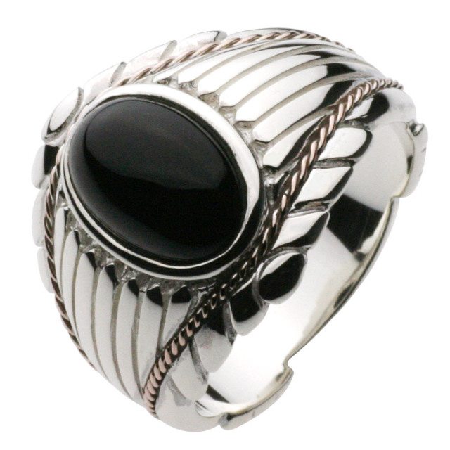cenote r0242 【シルバーアクセサリー】 ネイティブストーンリング オニキス