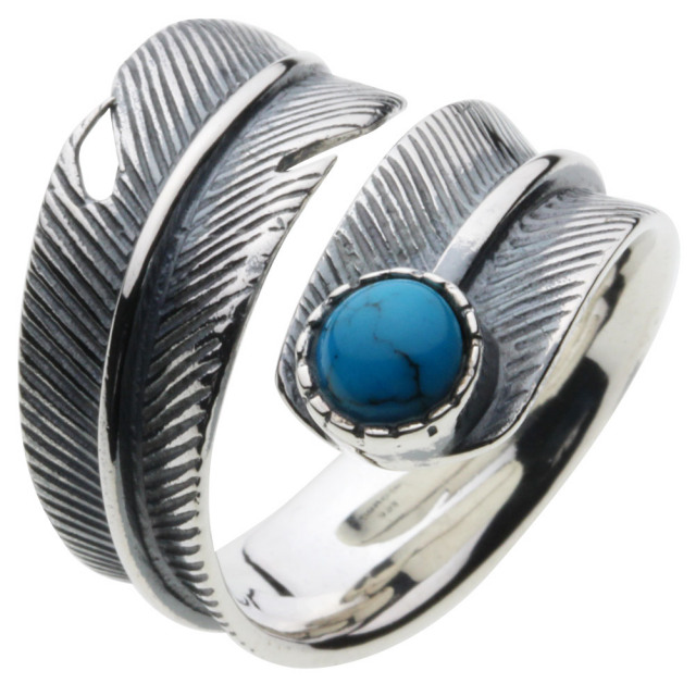 cenote r0352 【シルバーアクセサリー】 ストーンフェザーリング ブルーターコイズ