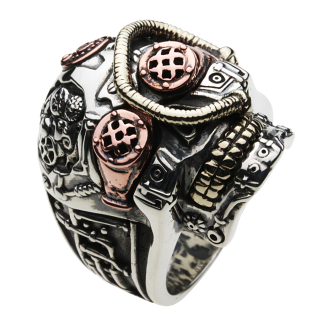 cenote r0439 【シルバーアクセサリー】 サイボーグスカルリング