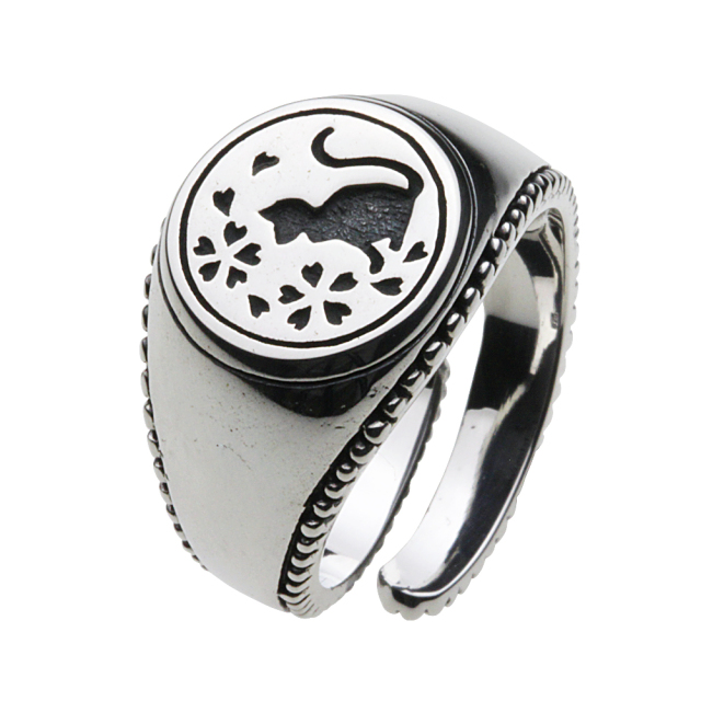 cenote r0442 【シルバーアクセサリー】 桜猫リング